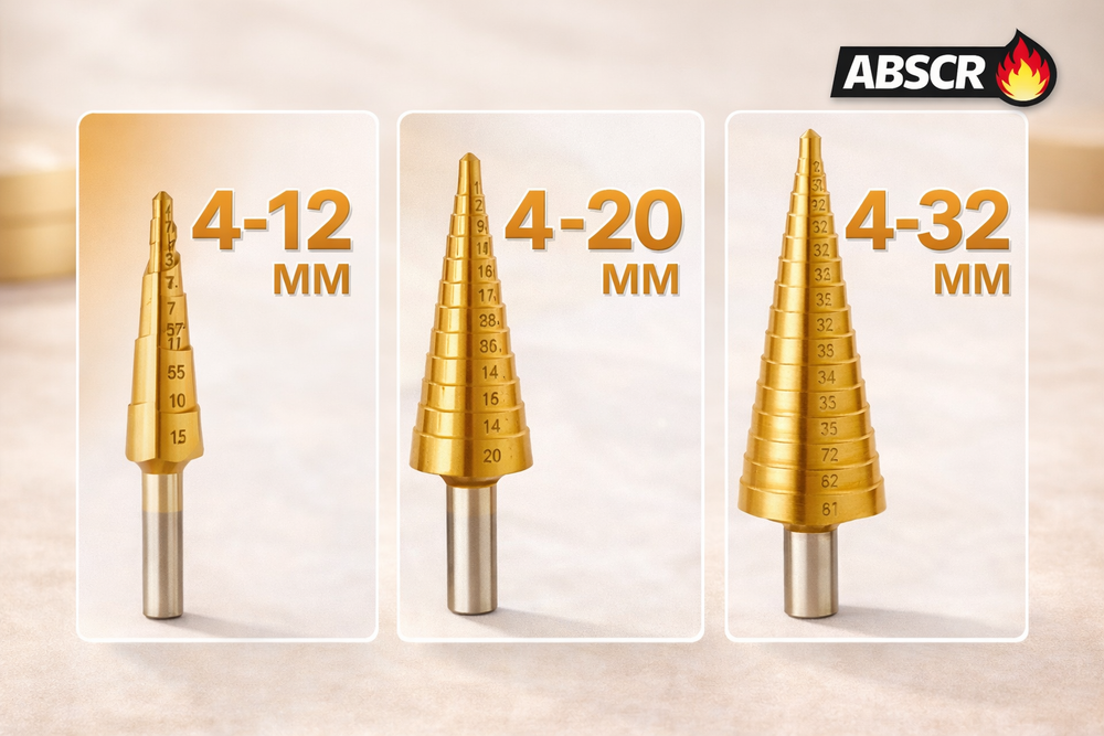 Set Burghie Conice în Trepte , 4–32 mm, 6 Piese – Găurire Multiplă, Precizie Ridicată, pentru Metal, Lemn și Plastic BoomSale