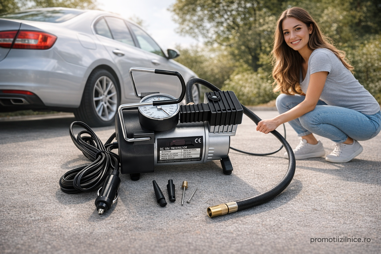 Compresor Auto 12V Portabil pentru SUV, Microbuz și Camion Imagine secundară a produsului