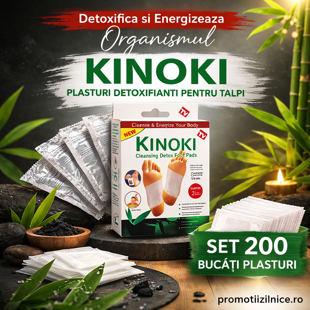 Set 200 Bucăți Plasturi pentru Tălpi Kinoki – Îngrijire și Relaxare Zilnică PromotiiZilnice