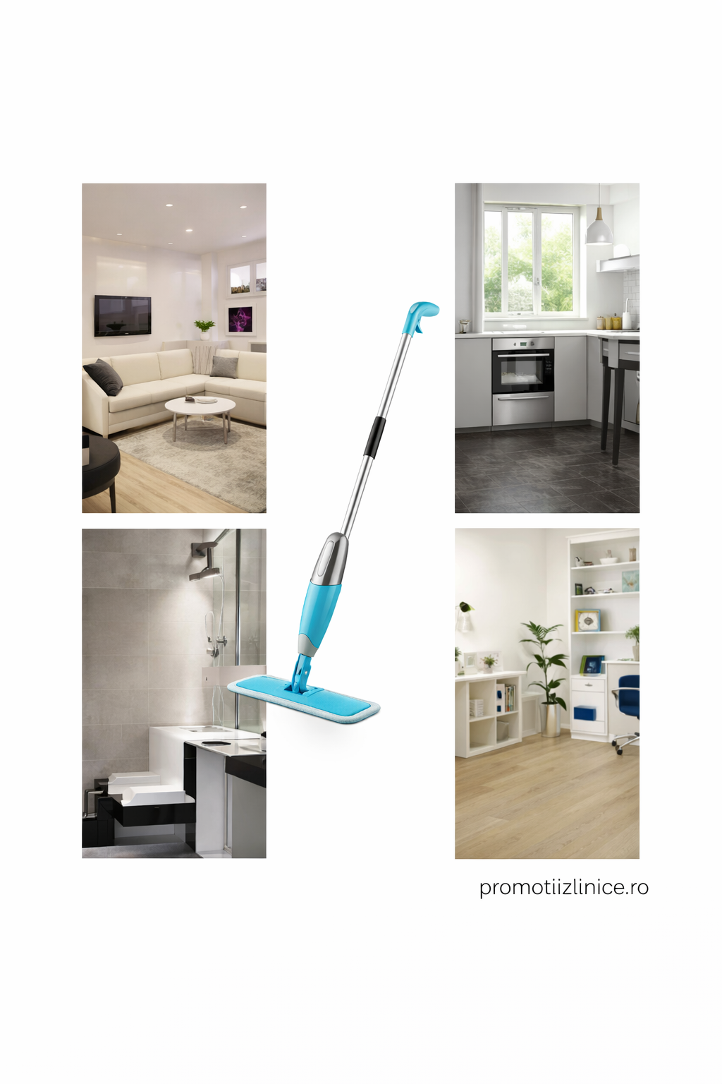 Mop cu pulverizator + Perie Multifuncțională Cadou – Curățenie Rapidă PromotiiZilnice