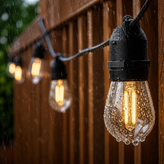 Ghirlanda solara exterior 25 metri cu 25 becuri LED E27, telecomanda, IP65 rezistenta la apa – instalatie luminoasa pentru gradina, terasa, balcon si evenimente Powersale