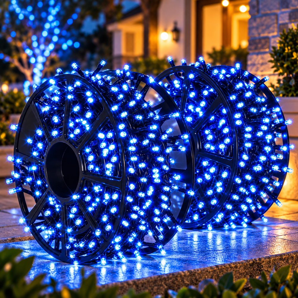 Set 2 Instalații LED 100 m, 8 Jocuri de Lumini Powersale