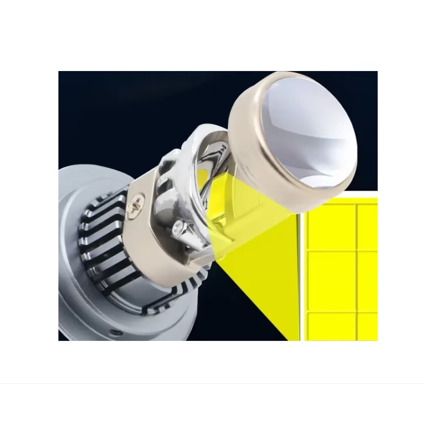 Set 2 Becuri Auto H7, LED cu Lupa PRO, 140W, Set 2, 6500K, Luminozitate 300% - PromotiiZilnice