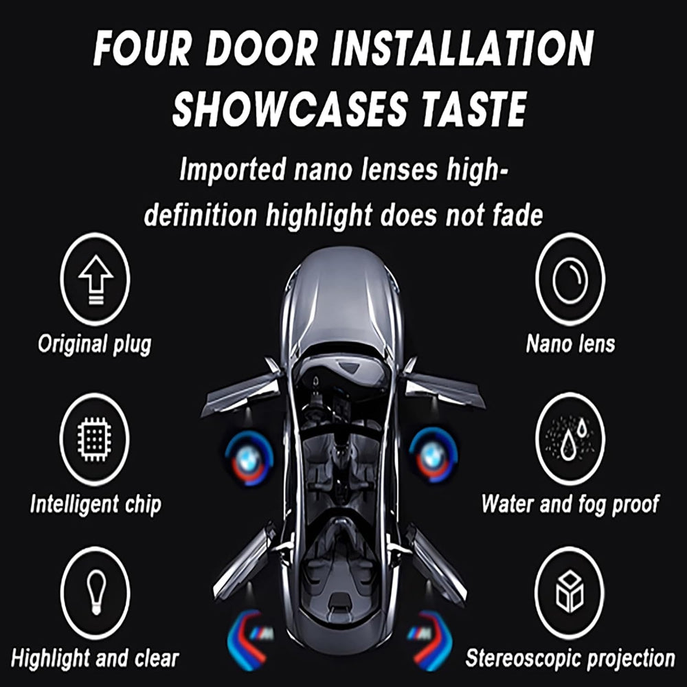 Set 2 Proiectoare LED pentru Usi Auto BMW, 12V 5W - PromotiiZilnice