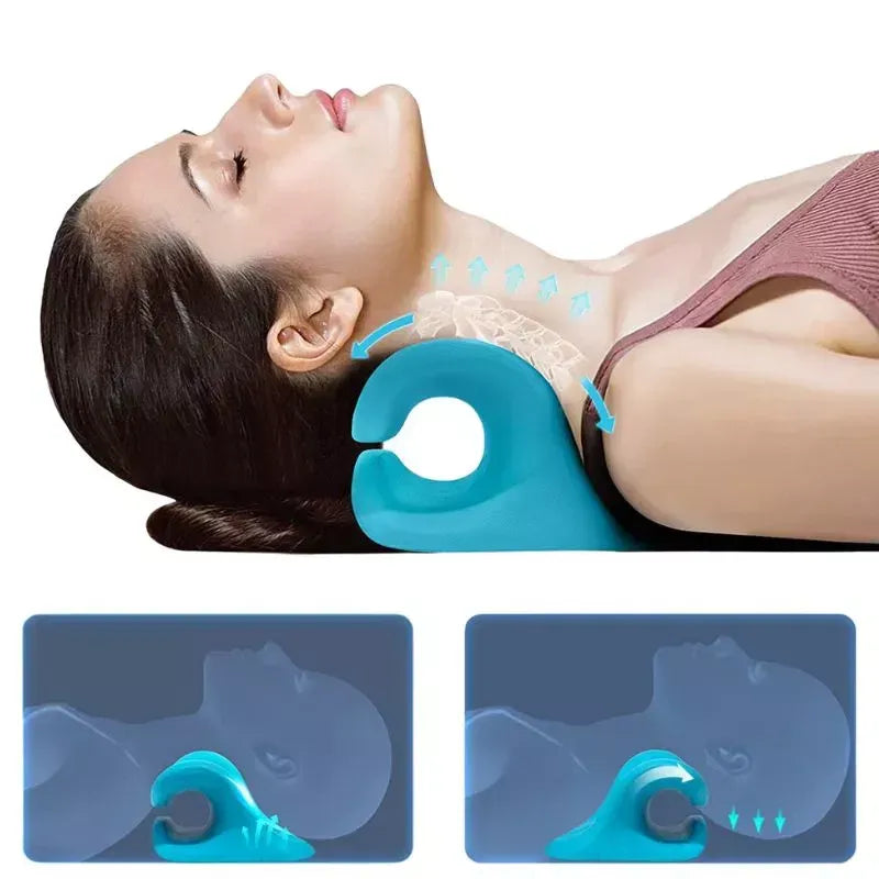 Set 2 Perne cervicale pentru gat si umeri, dispozitiv tractiune si relaxare musculara, culoare albastra - PromotiiZilnice