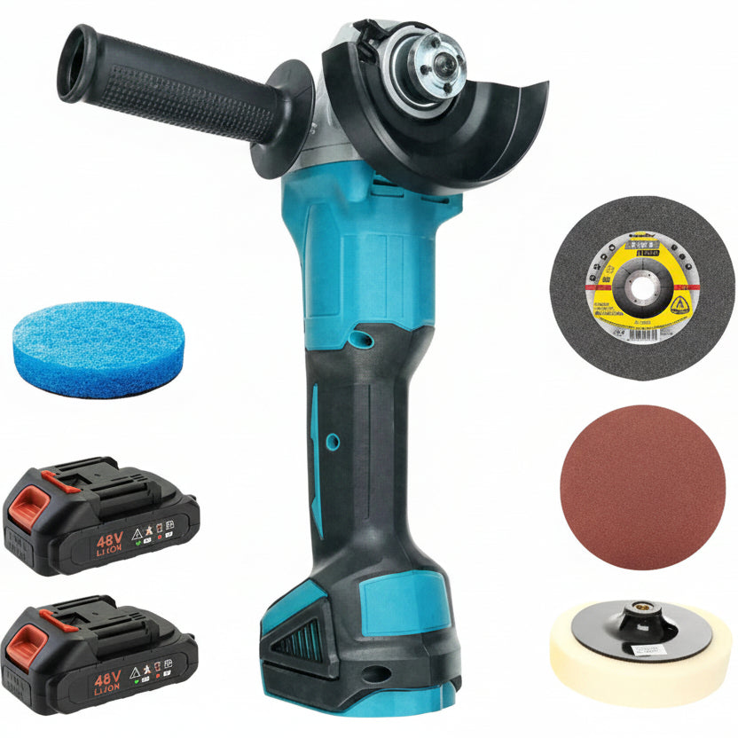 Flex portabil unghiular, 2 acumulatori, 48V 5Ah , ideal pentru taiere, slefuire si polish - PromotiiZilnice