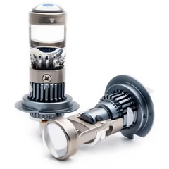 Set 2 Becuri Auto H7, LED cu Lupa PRO, 140W, Set 2, 6500K, Luminozitate 300% - PromotiiZilnice