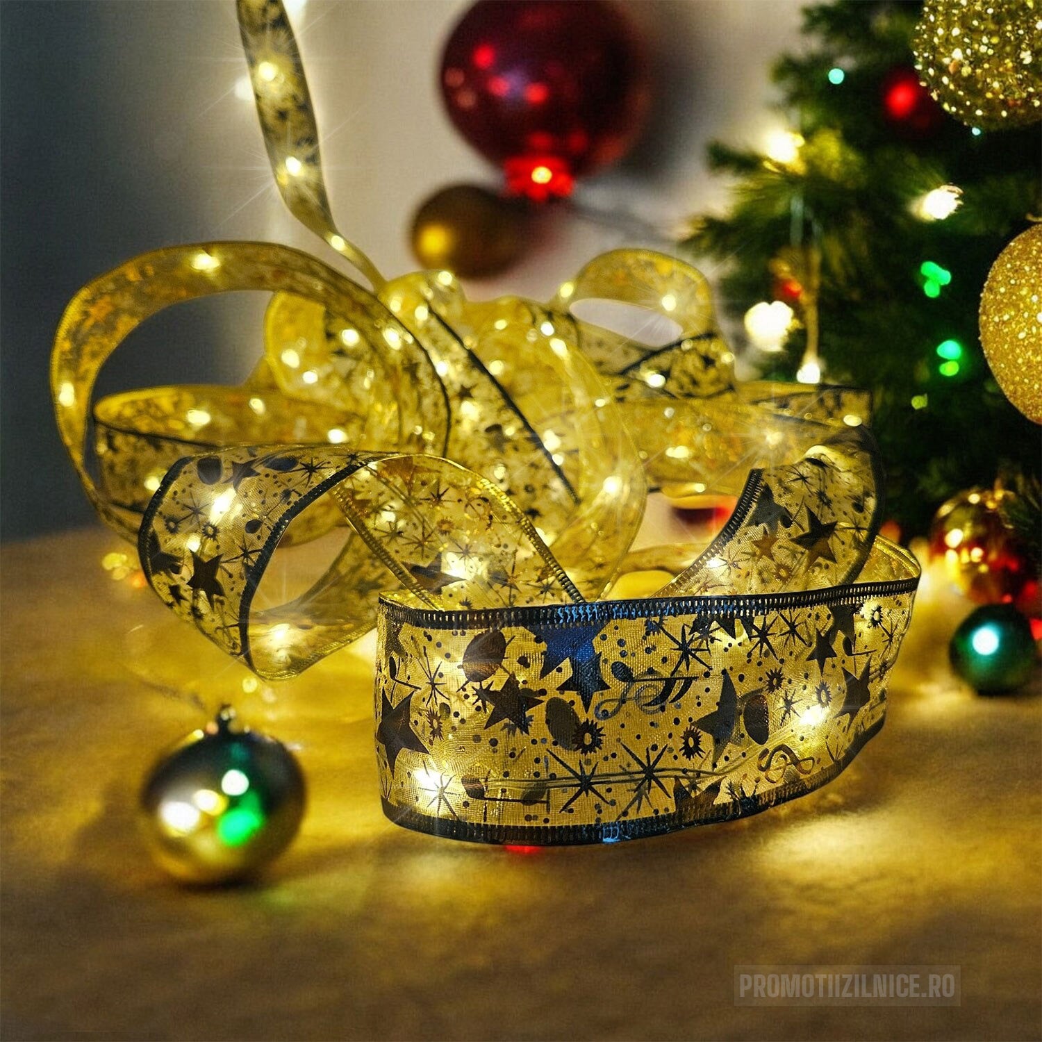 Set 2 x Banda luminoasa LED Craciun, 10m, 100 LED-uri, pentru decor casa si exterior - PromotiiZilnice