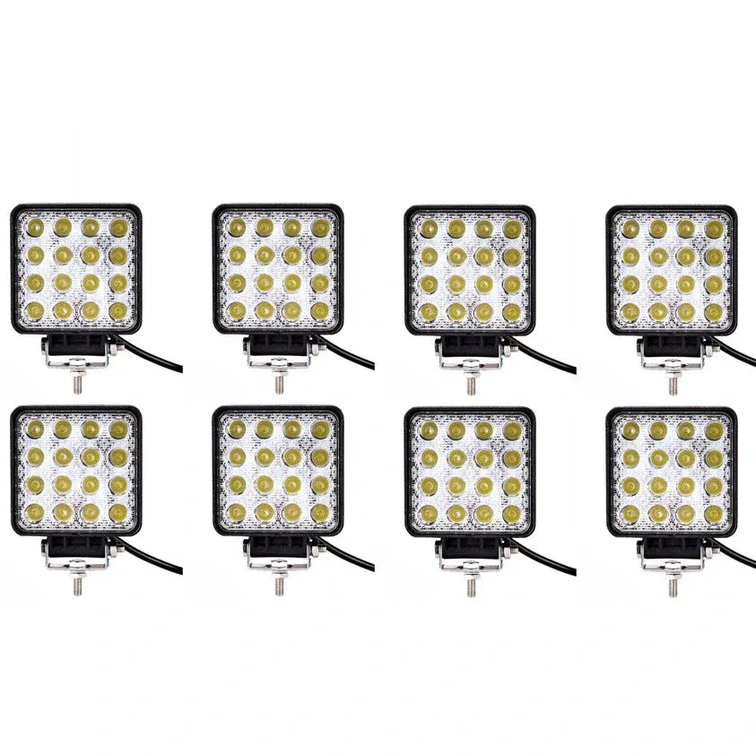 Set 8 proiectoare 16 LED 48W auto OFF-ROAD, IP 67 - PromotiiZilnice