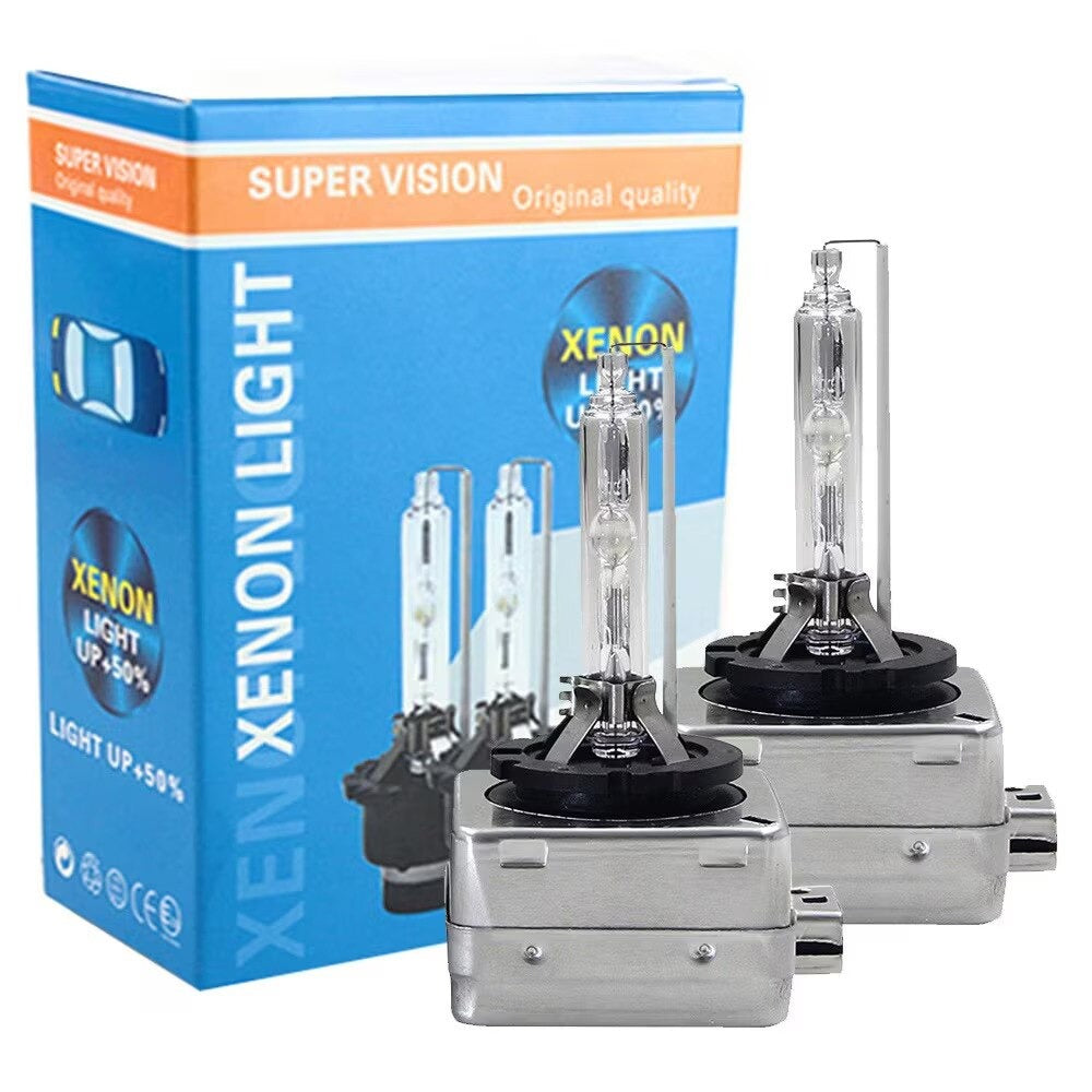 Set 2 becuri Xenon D1S White auto pentru far, suport metalic, 35W, 6000K - PromotiiZilnice