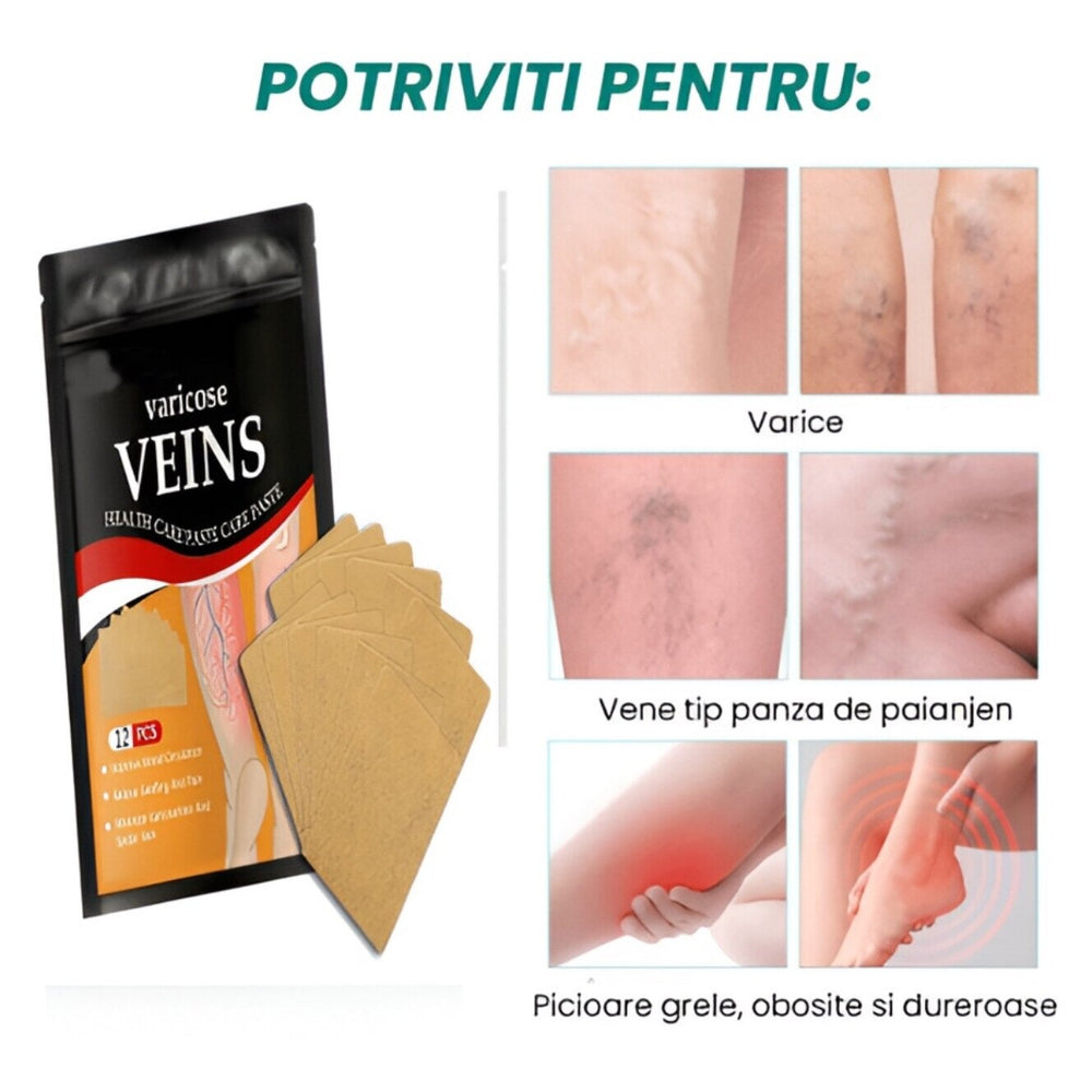 Set 24 Plasturi pentru Varice, Reduc Disconfortul si Oboseala Picioarelor - PromotiiZilnice