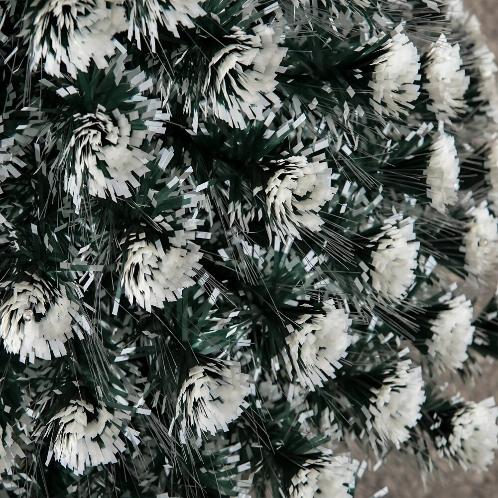 Brad Craciun 210 cm cu 240 LED RGB si Fibra Optica, Stea Luminoasa, Suport Metalic, IP20 – Verde - PromotiiZilnice