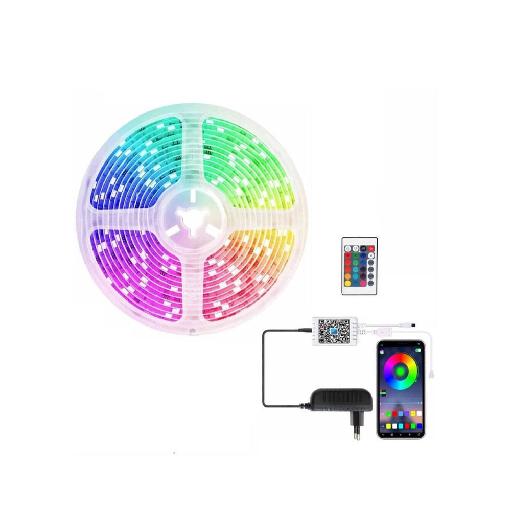 Set 2 Instalatii LED RGB 10m, Multicolor, Aplicatie Telefon, Intensitate Reglabila PromotiiZilnice