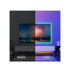 Set 2 Instalatii LED RGB 10m, Multicolor, Aplicatie Telefon, Intensitate Reglabila PromotiiZilnice