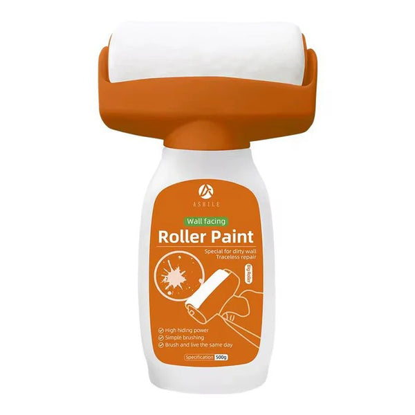 2 X Trafalet Multifunctional cu Rola si Rezervor Reutilizabil, pentru Repararea si Curatarea Peretilor, Lavabila Alba Inclusa, 500ml - PromotiiZilnice