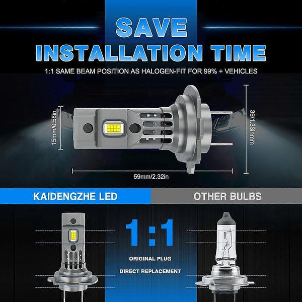Set 2 Becuri H1, H7, H11, LED 90W, 18000 Lumen, 6500K, Instalare Plug and Play - PromotiiZilnice