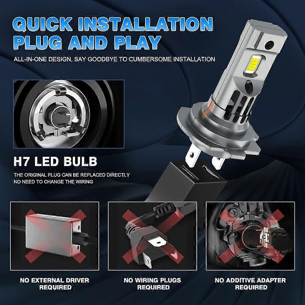 Set 2 Becuri H1, H7, H11, LED 90W, 18000 Lumen, 6500K, Instalare Plug and Play Imagine secundară a produsului