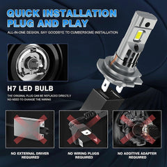 Set 2 Becuri H1, H7, H11, LED 90W, 18000 Lumen, 6500K, Instalare Plug and Play - PromotiiZilnice