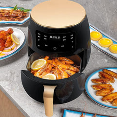 Friteuza cu aer cald, Air Fryer, 2400W, capacitate 6L ,afisaj digital, LCD Touch control - PromotiiZilnice