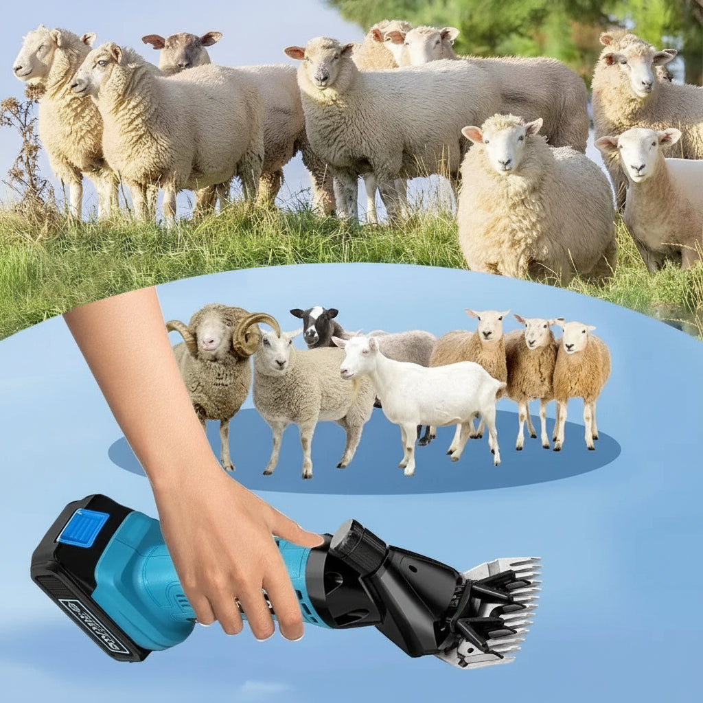 Masina Profesionala de Tuns Oi cu Acumulator, 2 Acumulatori, 48V, 2400 RPM, Lame Otel - PromotiiZilnice