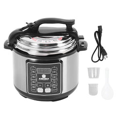 Multicooker 6L cu 14 programe, gatire sub presiune si mentinere la cald, negru/argintiu - PromotiiZilnice