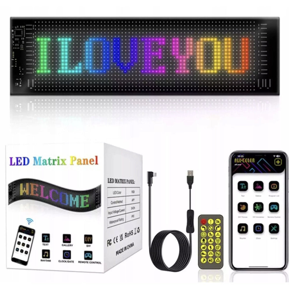 Banda LED RGB Interior/Exterior, 120x595mm, Telecomanda si Aplicatie, Kit Montaj Inclus - PromotiiZilnice