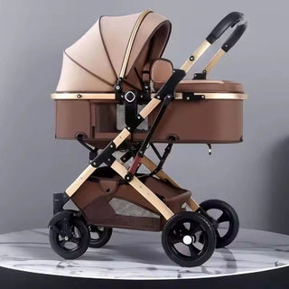 Carucior 2 în 1 - Model de Lux cu Peisaj Inalt - Pliabil cu Un Singur Buton