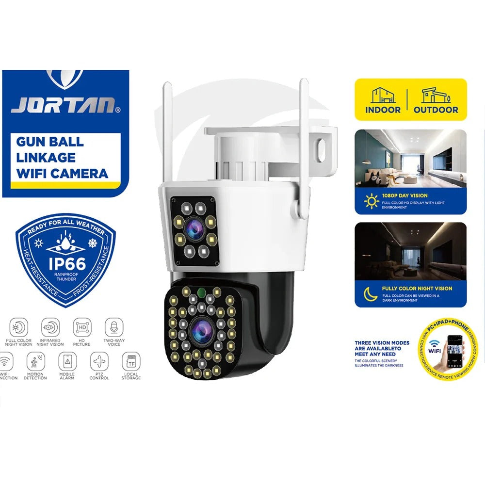 Camera Duala WiFi Jortan, 6MP 4K Ultra HD, Detectare Umana, Recunoastere Faciala Imagine secundară a produsului