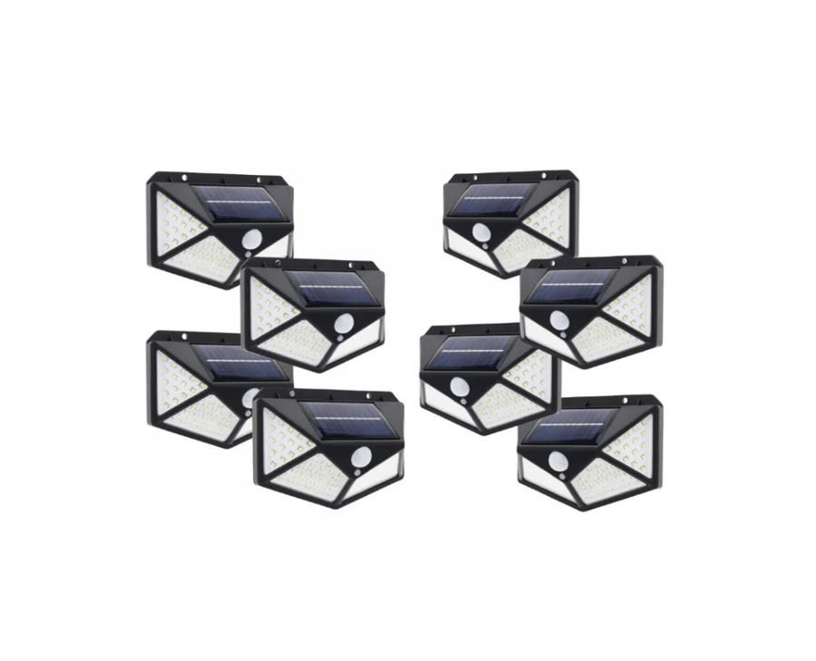 Set 8 Lampi solare 100 LED, cu senzor de miscare + Lanterna Cadou PromotiiZilnice Imagine principală a produsului