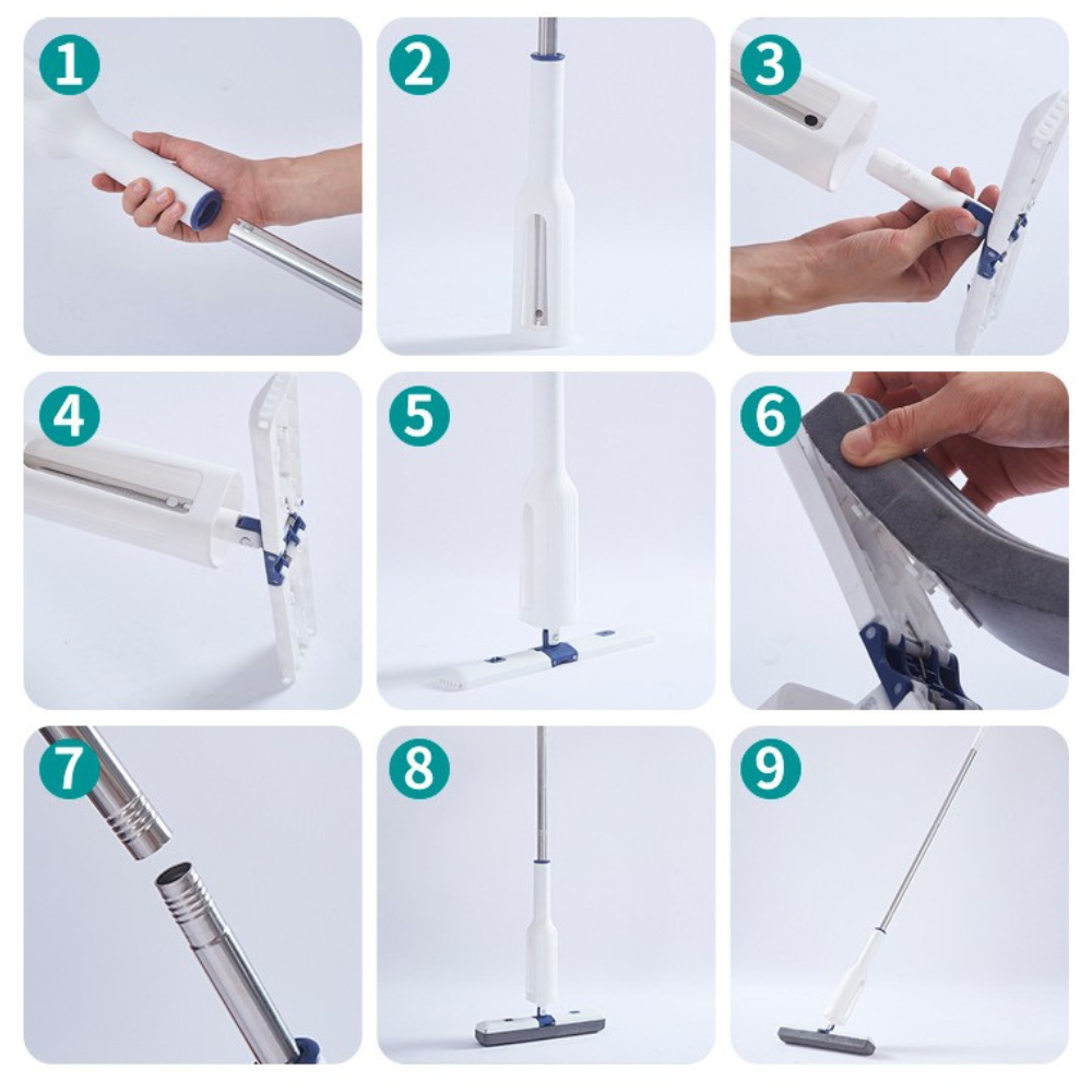 Mop Telescopic Profesional cu Galeata Pliabila, Burete Bumbac si Tija Reglabila PromotiiZilnice