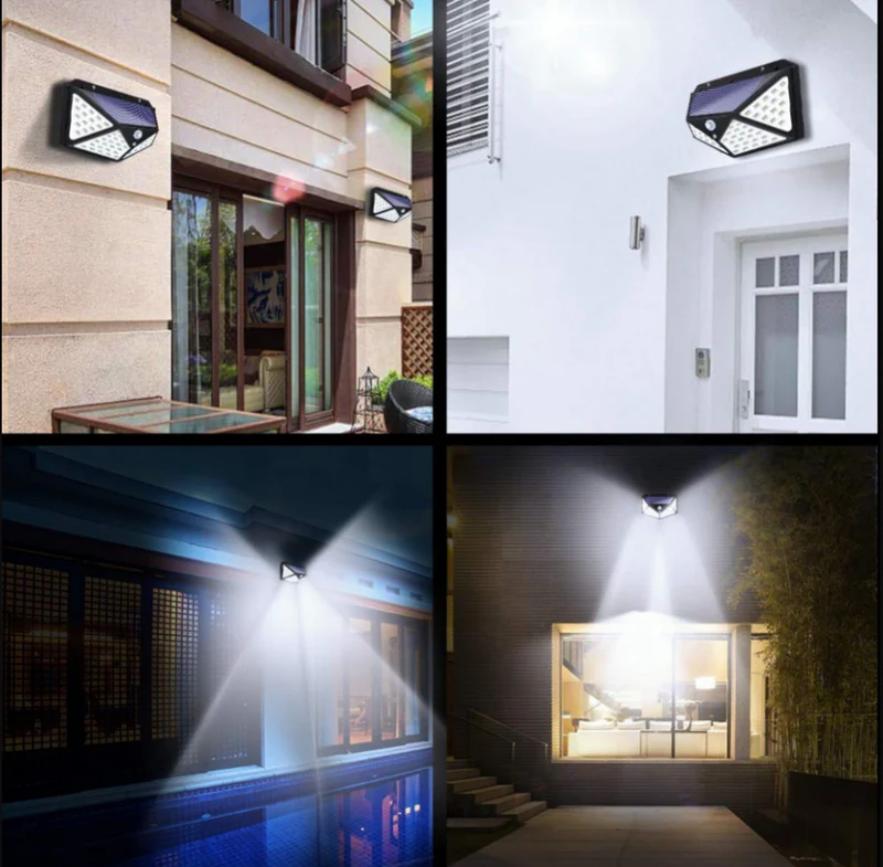 Set 8 Lampi solare 100 LED, cu senzor de miscare + Lanterna Cadou PromotiiZilnice