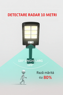 Set 2 Lampi Solare, Jortan, 100W, 160 LED COB, Senzor Miscare
