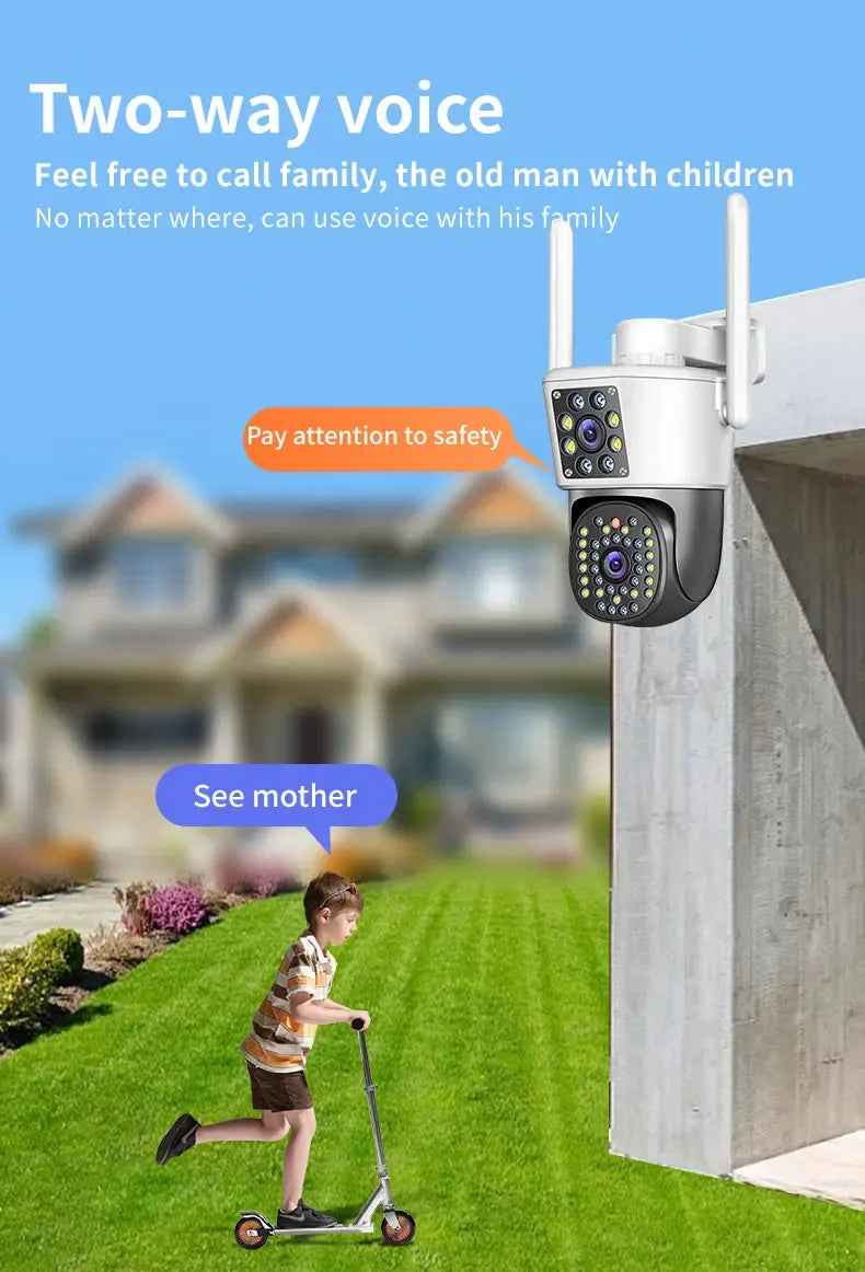 Camera Duala WiFi Jortan, 6MP 4K Ultra HD, Detectare Umana, Recunoastere Faciala - PromotiiZilnice