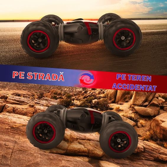 Masina RC pentru Cascadorii, Tractiune Integrala 4WD, Negru/Portocaliu Imagine secundară a produsului