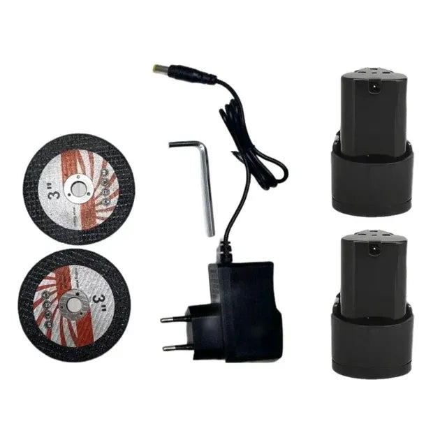 Kit Masina de gaurit cu impact 12V + Mini polizor unghiular, 2 baterii si husa PromotiiZilnice