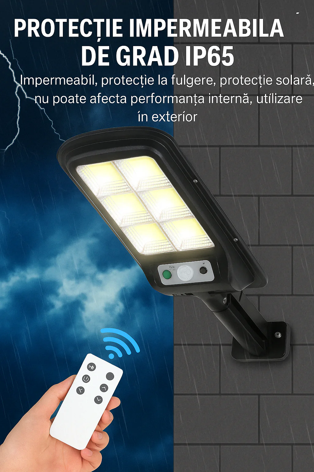 Set 2 Lampi Solare, Jortan, 100W, 160 LED COB, Senzor Miscare