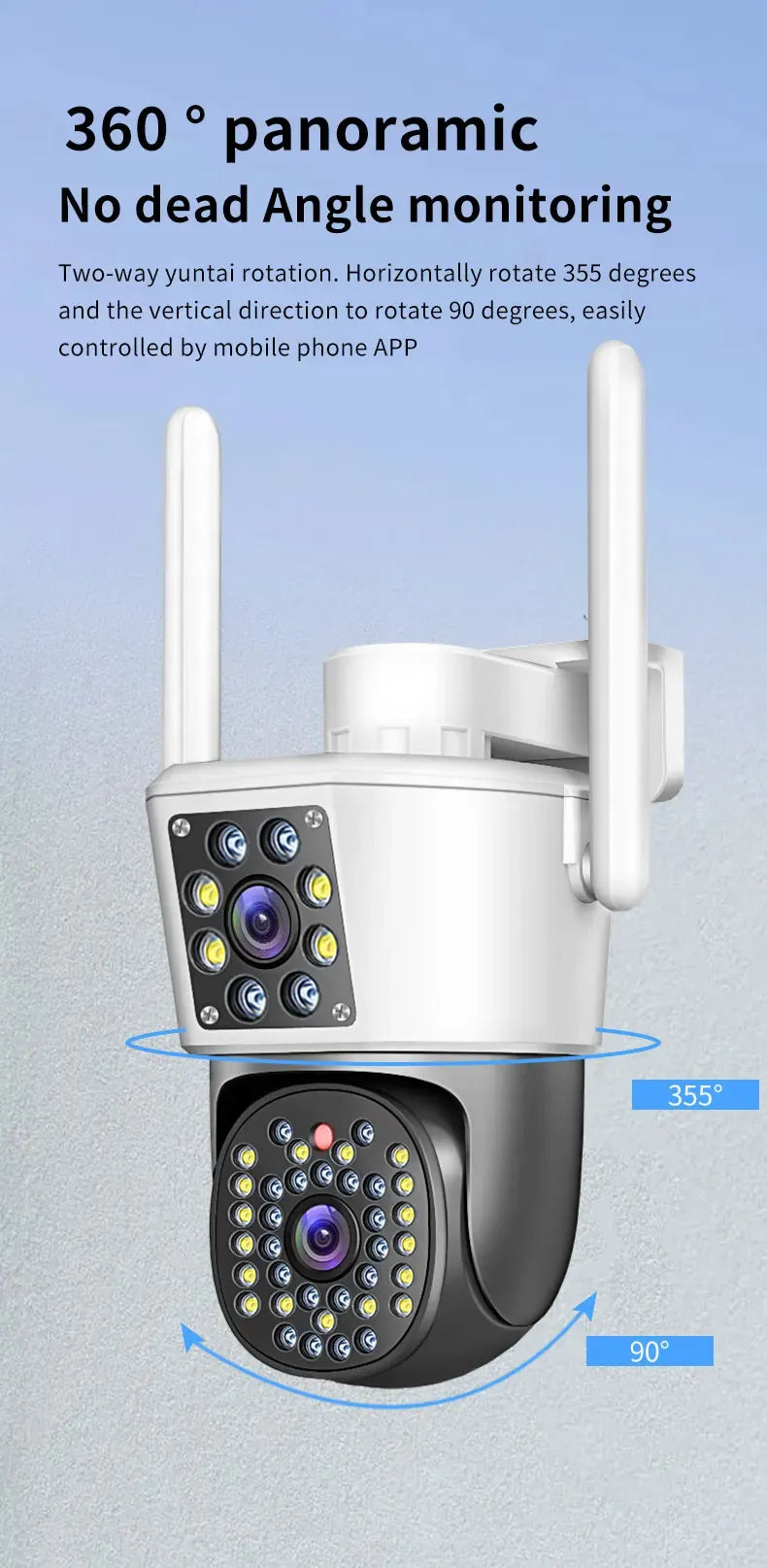 Camera Duala WiFi Jortan, 6MP 4K Ultra HD, Detectare Umana, Recunoastere Faciala - PromotiiZilnice