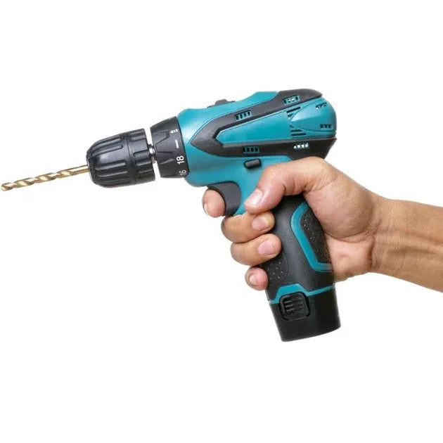 Kit Masina de gaurit cu impact 12V + Mini polizor unghiular, 2 baterii si husa PromotiiZilnice