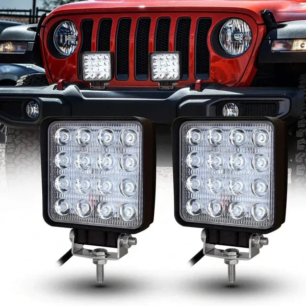 Set 8 proiectoare 16 LED 48W auto OFF-ROAD, IP 67 - PromotiiZilnice
