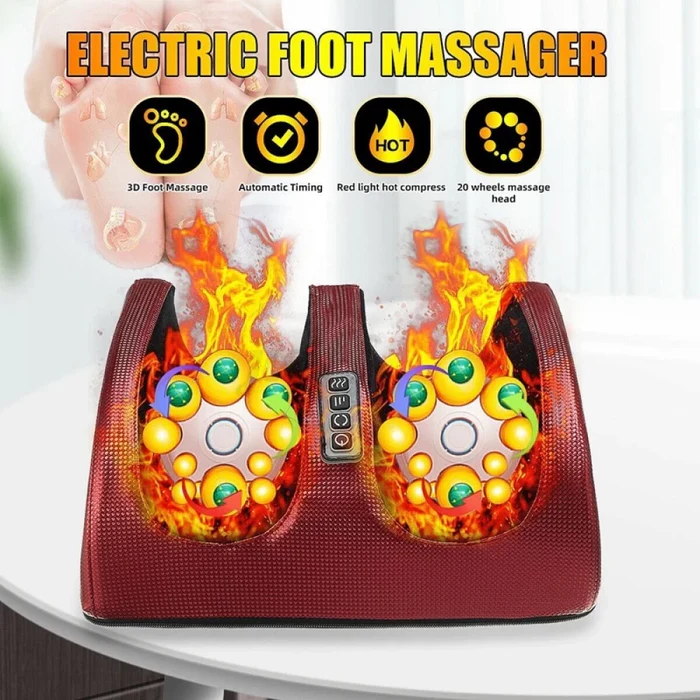 Aparat masaj picioare Shiatsu cu incalzire, 20 role, 4 programe, 3 niveluri intensitate - PromotiiZilnice