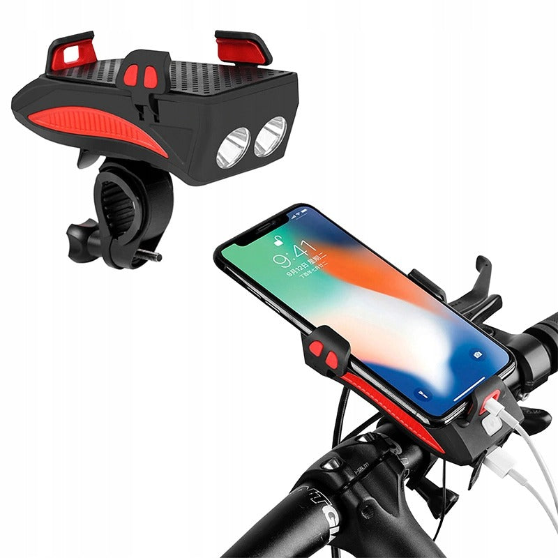 Lanterna bicicleta multifunctionala cu suport telefon si baterie de incarcare - PromotiiZilnice