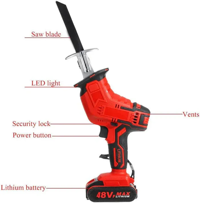 Fierastrau electric sabie, cu 2 acumulatori, 48V, 4 panze PromotiiZilnice