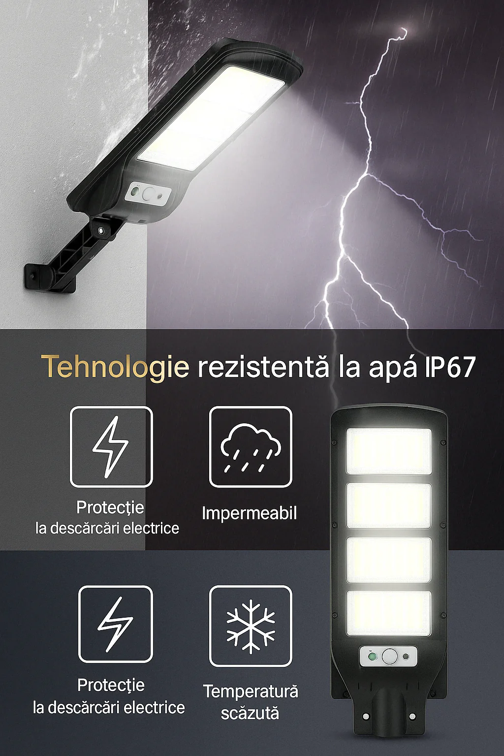 Set 2 Lampi Solare, Jortan, 100W, 160 LED COB, Senzor Miscare