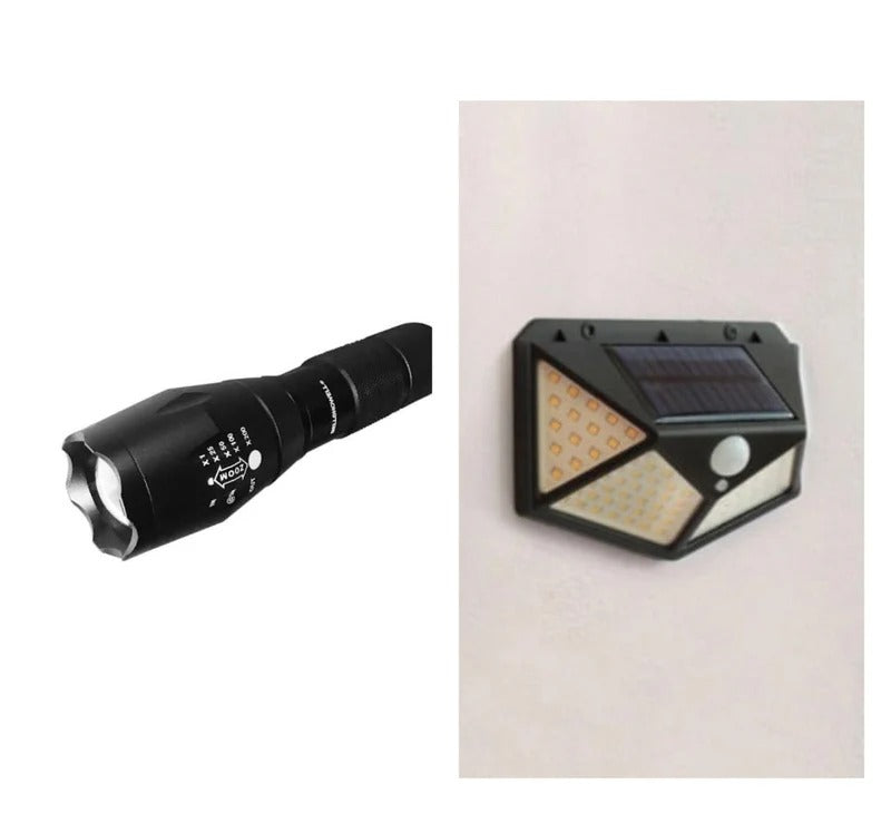 Set 8 Lampi solare 100 LED, cu senzor de miscare + Lanterna Imagine secundară a produsului