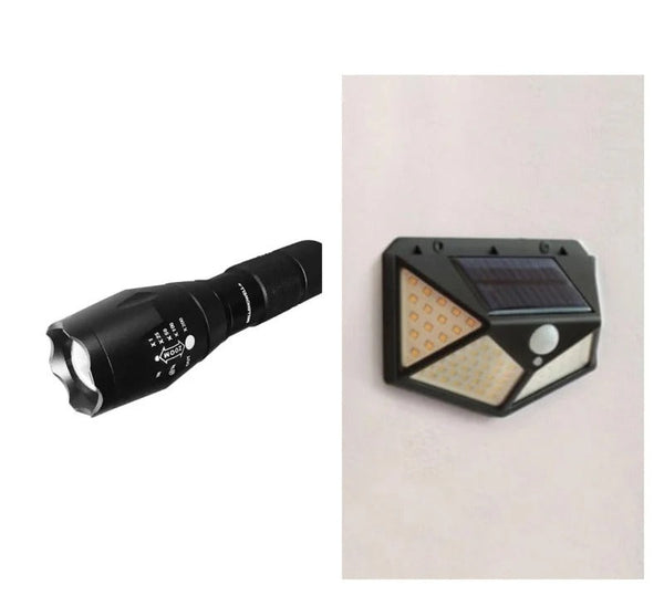 Set 8 Lampi solare 100 LED, cu senzor de miscare + Lanterna Cadou PromotiiZilnice