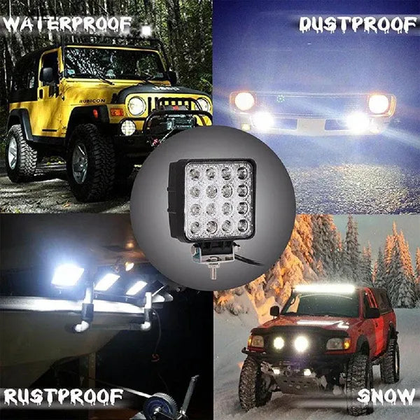 Set 8 proiectoare 16 LED 48W auto OFF-ROAD, IP 67 - PromotiiZilnice