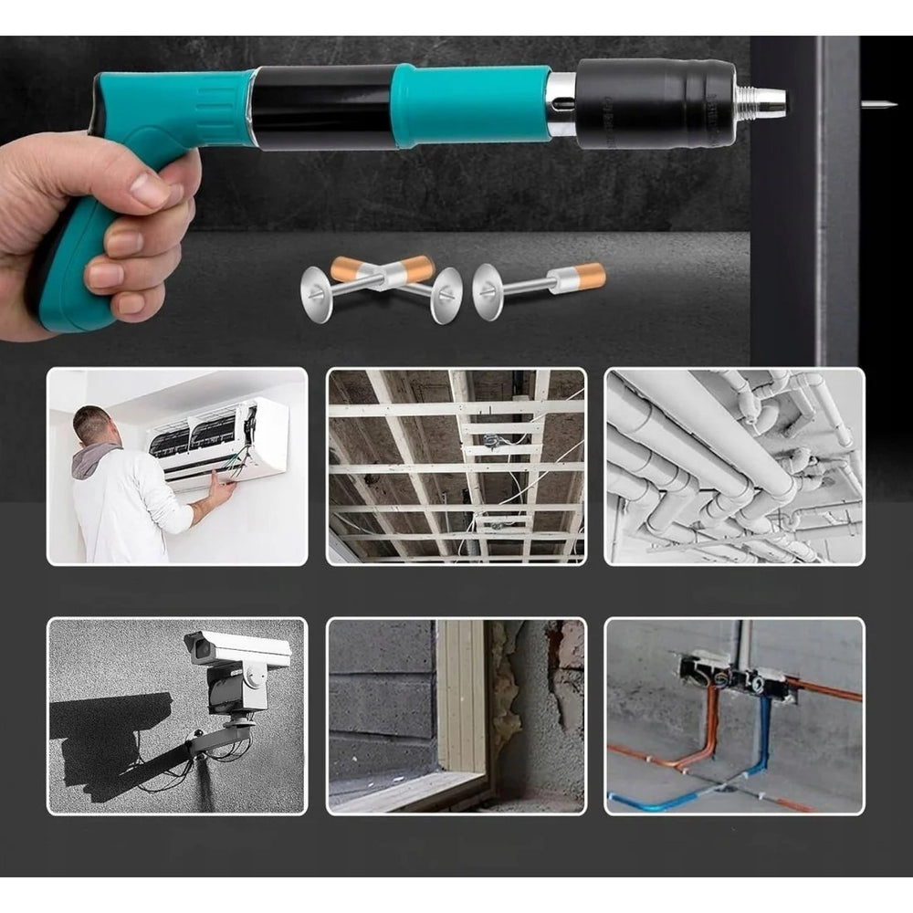 Kit pistol manual pentru fixare nituri/ cuie, Accesorii + 50 Cuie PromotiiZilnice