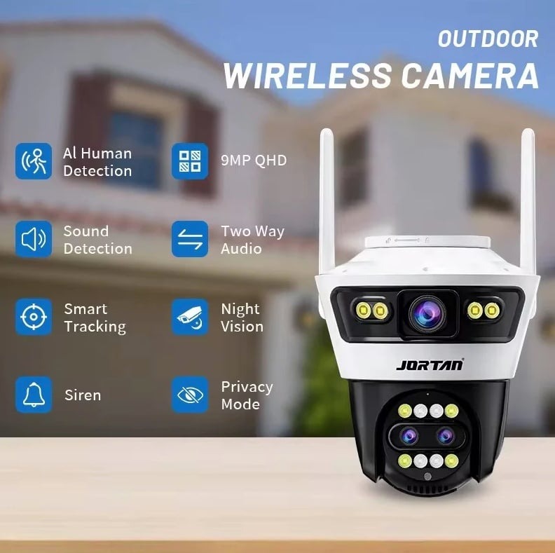 Camera Supraveghere WiFi Jortan JT-5, 9 MP, 1080p Full HD, IP66, Wireless Exterior/Interior - PromotiiZilnice