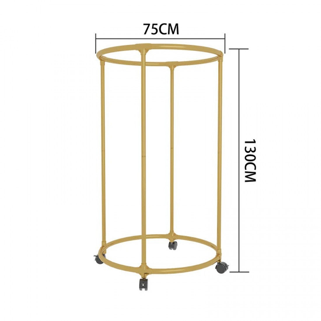 Suport Rotund pentru Haine din Otel Inoxidabil cu Roti, Finisaj Gold, Capacitate 40 kg PromotiiZilnice