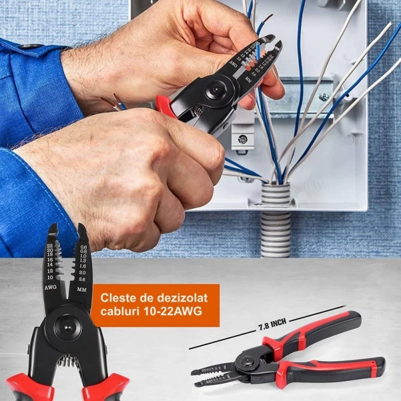 Cleste Electrician 5 in 1 ,Sertizare, Taiat si Deizolat Cabluri - PromotiiZilnice